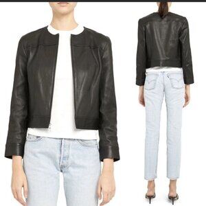 Theory Jean Moto Jacket in lamb Leather brown Bristol leather women’s medium